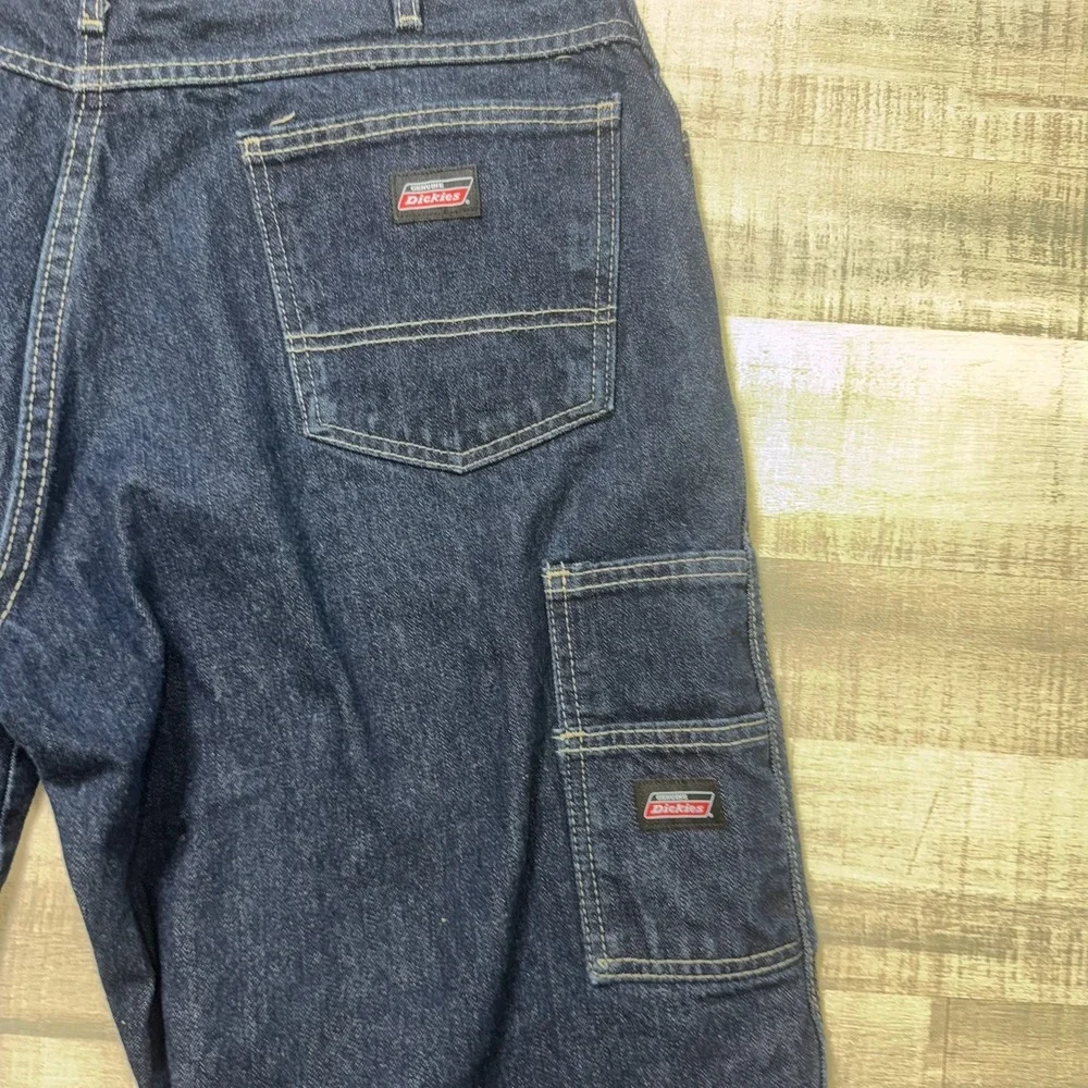 Genuine Dickies Carpenter Denim Shorts Indigo Blue Utility Workwear Mens Size 36